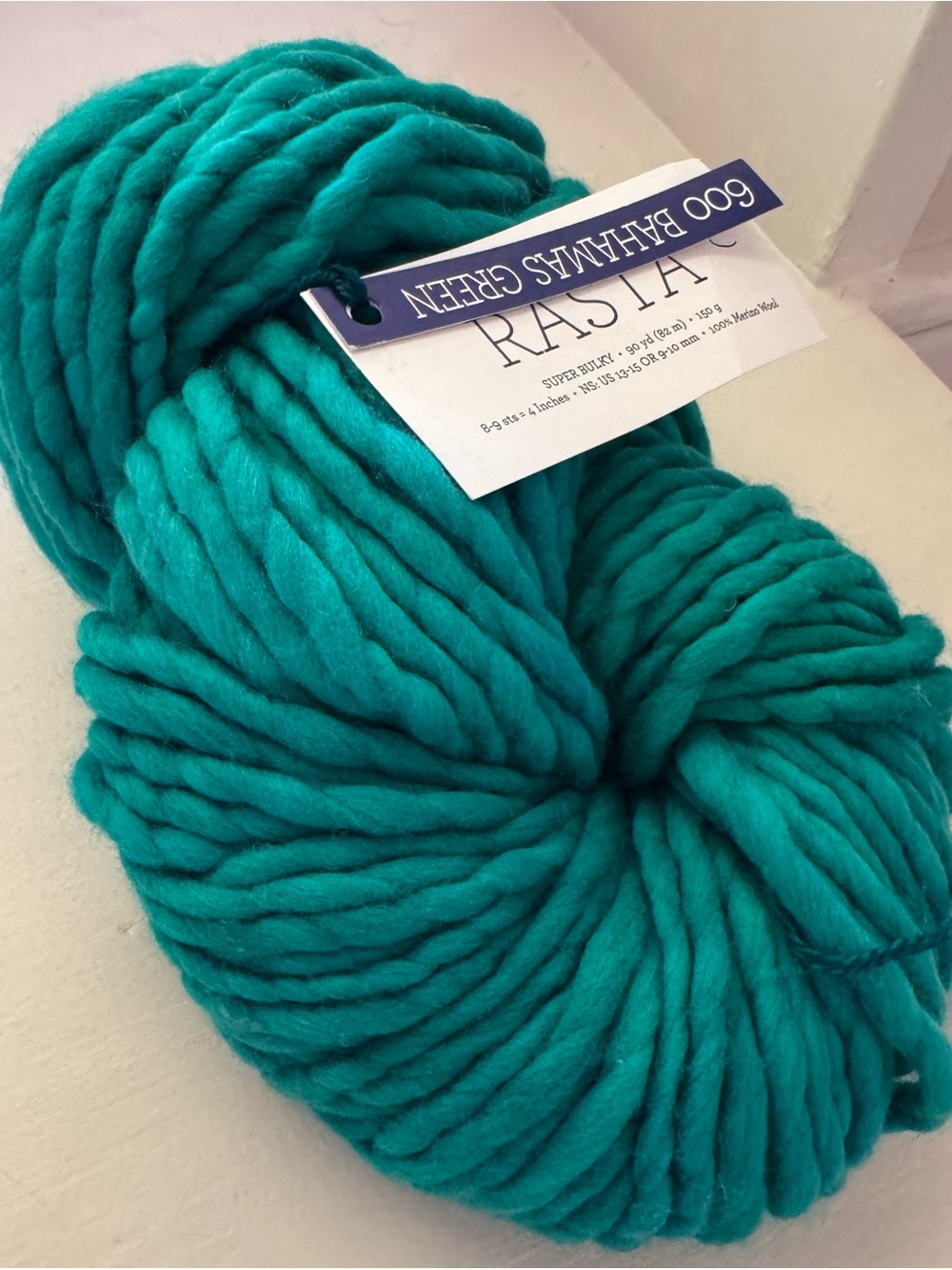 Malabrigo Rasta Bahamas Green Super Bulky Yarn One Skein